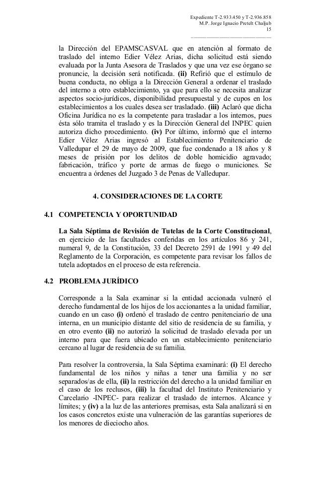 8. unidad familiar y traslados de reclusos t 374-11