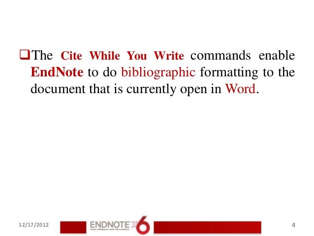 endnote cite while you write 2013