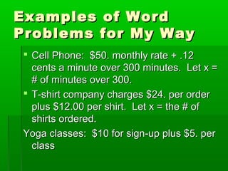 8 - using linear equations to solve word problems | PPT
