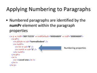 8 wordprocessing ml subject - numbering | PPTX