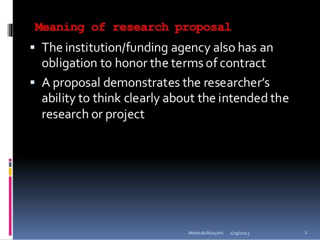 Expected outcome of research proposal