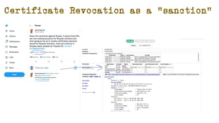 Certificate Revocation as a “sanction”
 