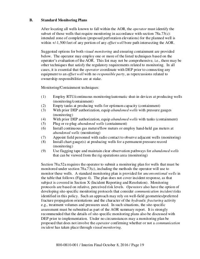 PA DEP Guidelines for Implementing Area of Review (AOR ...