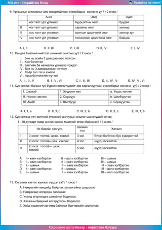 800.mn 2014 biology a by byambaa avirmed | PDF