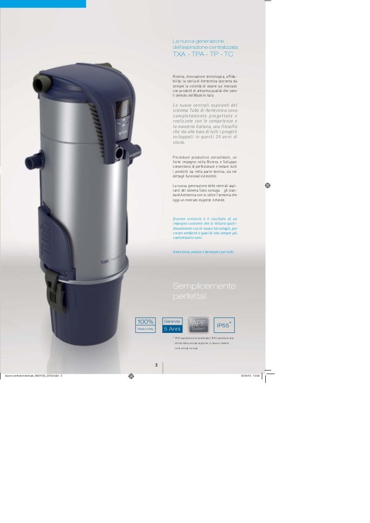 AERTECNICA serie TPA Perfetto CMTP2A Centrale aspirante con sistema apf