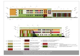 Сэндвич-панели, RAL 1013
навесной вентилируемый фасад
из керамогранита 600 мм,x600
цвет - оранжево-персиковый
(UF017R)
0,000
+12,900
+5,100
-1,740
Примечание:
1. Индивидуальные витражи выполнить из алюминиевых
профилей - цвет 9007.RAL
2. Сварные ограждения окрасить полимерно-порошковой
краской в заводских условиях - 9007.RAL
1
2
3
6
8
+12,900
+5,100
+9,100
0,000
+12,900
+0,900
+2,700
+4,800
+6,600
+8,700
+10,500
22 1
АМ Н/
Сэндвич-панели, 7RAL 200
Сэндвич-панели, 17RAL 60
навесной вентилируемый фасад
из керамогранита 600 мм,x600
цвет - фисташковый (UF022R)
7
навесной вентилируемый фасад
из керамогранита 600 мм,x600
цвет - малиновый (UF012R)
9
навесной вентилируемый фасад из
керамогранита 600 мм,x600
цвет - белый (UF001R)
4
7
3
5
9 6 10
78
77
6
6 7 106
910
1 5
-1,740
+12,900
+9,100
10
Ж И/
10
4 Сэндвич-панели, 3003RAL
5 Сэндвич-панели, 3005RAL
5 2
8 7
9
4
2
навесной вентилируемый фасад
из керамогранита 600 мм,x600
цвет - красный (UF023R)
Средняя общеобразовательная школа в жилом районе
«Прибрежный» (37 микрорайон) на 800 учащихся.
Цветовое решение фасадов. Фасад 22-1, М Н-А./
цоколь - керамогранитная плитка
600 мм на клею,x600
цвет - фисташковый (UF022R)
11
1111
1
1111 1111
3
2
11
6
2
 