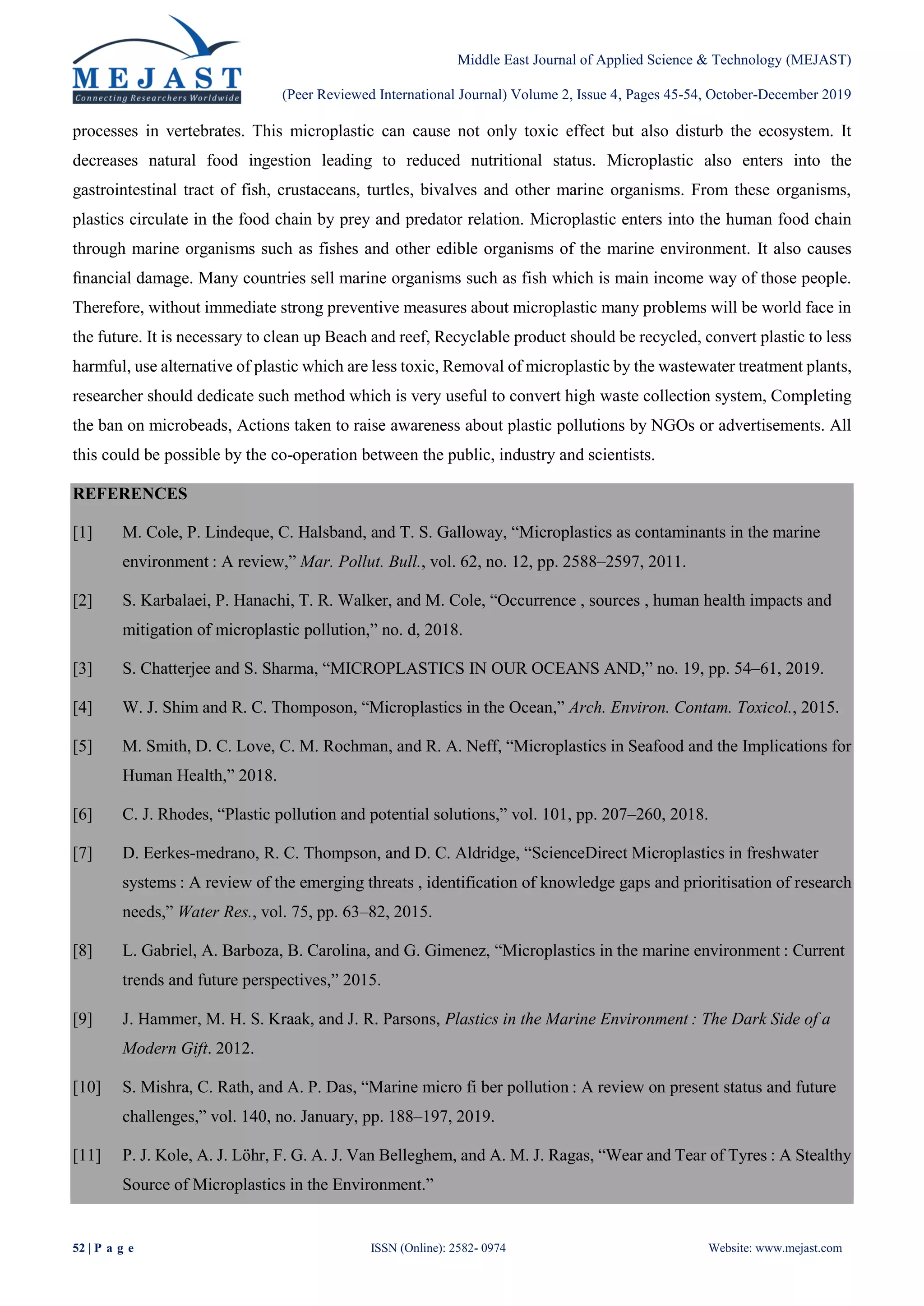 Microplastic is an Emerging Problem for Marine Life | PDF