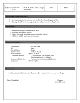 Vinod cv | DOC