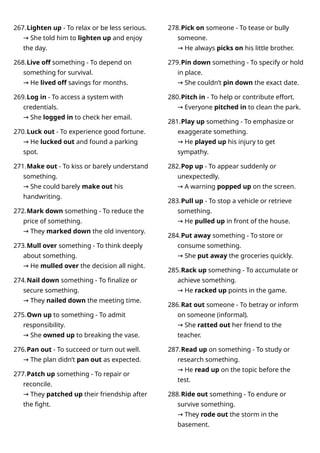 800 Common English Phrasal Verbs with meaning and example sentences | DOCX