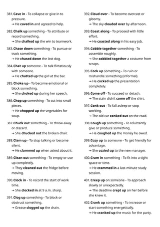 800 Common English Phrasal Verbs with meaning and example sentences | DOCX