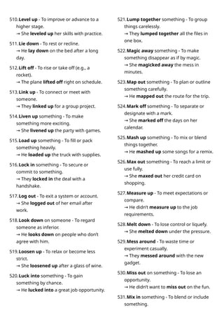 800 Common English Phrasal Verbs with meaning and example sentences | DOCX