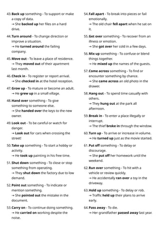 800 Common English Phrasal Verbs with meaning and example sentences | DOCX