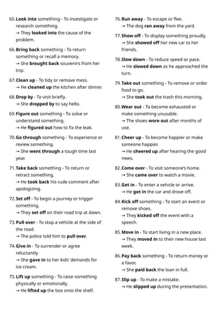 800 Common English Phrasal Verbs with meaning and example sentences | DOCX