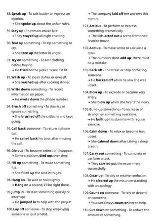 800 Common English Phrasal Verbs with meaning and example sentences | DOCX