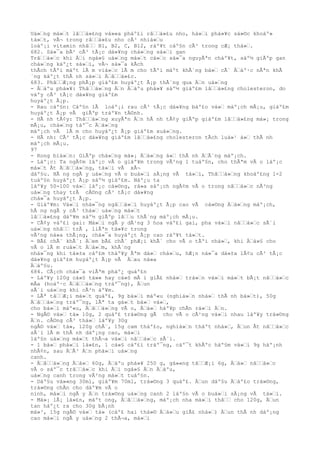 Uá»‘ng má»‘t lâ‘‘á»£ng vá»«a pháº£i râ‘‘á»£u nho, há»‘i phá»¥c sá»©c khoáº»
tá»‘t, vÃ¬ trong râ‘‘á»£u nho cÃ³ nhiá»‘u
loáº¡i vitamin nhâ‘‘ B1, B2, C, B12, ráº¥t cáº§n cÃ³ trong cÆ¡ thá»‘.
682. Sá»¯a bÃ² cÃ³ tÃ¡c dá»¥ng chá»‘ng sá»‘i gan
Trâ‘‘á»‘c khi Ä‘i ngá»§ uá»‘ng má»‘t cá»‘c sá»¯a nguyÃªn cháº¥t, sáº½ giÃºp gan
chá»‘ng káº¿t sá»‘i, vÃ¬ sá»¯a kÃch
thÃch tÃºi máºt lÃ m viá»‘c lÃ m cho tÃºi máºt khÃ´ng bá»‘ cÃ´ Ä‘áº·c nÃªn khÃ
´ng káº¿t thÃ nh sá»‘i Ä‘â‘‘á»£c.
683. Phâ‘‘Æ¡ng phÃ¡p giáº£m huyáº¿t Ã¡p thÃ´ng qua Ä‘n uá»‘ng
- Ä‘áºu phá»¥: Thâ‘‘á»‘ng Ä‘n Ä‘áºu phá»¥ sáº½ giáº£m lâ‘‘á»£ng cholesteron, do
váºy cÃ³ tÃ¡c dá»¥ng giáº£m
huyáº¿t Ã¡p.
- Rau cáº§n: Cáº§n lÃ loáº¡i rau cÃ³ tÃ¡c dá»¥ng báº£o vá»‘ máº¡ch mÃ¡u, giáº£m
huyáº¿t Ã¡p vÃ giÃºp tráº¥n tÄ©nh.
- HÃ nh tÃ¢y: Thâ‘‘á»‘ng xuyÃªn Ä‘n hÃ nh tÃ¢y giÃºp giáº£m lâ‘‘á»£ng má»¡ trong
mÃ¡u, chá»‘ng táº¯c Ä‘á»‘ng
máº¡ch vÃ lÃ m cho huyáº¿t Ã¡p giáº£m xuá»‘ng.
- HÃ nh: CÃ³ tÃ¡c dá»¥ng giáº£m lâ‘‘á»£ng cholesteron tÃch luá»¹ á»‘ thÃ nh
máº¡ch mÃ¡u.
97
- Rong biá»‘n: GiÃºp chá»‘ng má»¡ Ä‘á»‘ng á»‘ thÃ nh Ä‘Ã´ng máº¡ch.
- Láº¡c: Ta ngÃ¢m láº¡c vÃ o giáº¥m trong vÃ²ng 1 tuáº§n, cho thÃªm vÃ o láº¡c
má»‘t Ãt Ä‘â‘‘á»‘ng, tá»‘i vÃ xÃ¬
dáº§u. HÃ ng ngÃ y uá»‘ng vÃ o buá»‘i sÃ¡ng vÃ tá»‘i, Thâ‘‘á»‘ng khoáº£ng 1-2
tuáº§n huyáº¿t Ã¡p sáº½ giáº£m. Náº¿u ta
láº¥y 50-100 vá»‘ láº¡c cá»©ng, rá»a sáº¡ch ngÃ¢m vÃ o trong nâ‘‘á»‘c nÃ³ng
uá»‘ng thay trÃ cÅ©ng cÃ³ tÃ¡c dá»¥ng
chá»¯a huyáº¿t Ã¡p.
- Giáº¥m: Vá»‘i nhá»¯ng ngâ‘‘á»‘i huyáº¿t Ã¡p cao vÃ cá»©ng Ä‘á»‘ng máº¡ch,
hÃ ng ngÃ y cÃ³ thá»‘ uá»‘ng má»‘t
lâ‘‘á»£ng dáº¥m sáº½ giÃºp lâ‘‘u thÃ´ng máº¡ch mÃ¡u.
- CÃ¢y váº£i gai: Má»‘i ngÃ y dÃ¹ng 3 hoa váº£i gai, pha vá»‘i nâ‘‘á»‘c sÃ´i
uá»‘ng nhâ‘‘ trÃ , liÃªn tá»¥c trong
vÃ²ng ná»a thÃ¡ng, chá»¯a huyáº¿t Ã¡p cao ráº¥t tá»‘t.
- BÃ£ chÃ¨ khÃ´: Ä‘em bÃ£ chÃ¨ phÆ¡i khÃ´ cho vÃ o tÃºi nhá»‘, khi Ä‘á»§ cho
vÃ o lÃ m ruá»‘t Ä‘á»‘m, khÃ´ng
nhá»¯ng khi tá»±a cáº£m tháº¥y Ãªm dá»‘ chá»‘u, hÆ¡n ná»¯a dá»±a lÃ¢u cÃ³ tÃ¡c
dá»¥ng giáº£m huyáº¿t Ã¡p vÃ Ä‘au ná»a
Ä‘áº§u.
684. CÃ¡ch chá»¯a viÃªm pháº¿ quáº£n
- Láº¥y 120g cá»§ tá»« hay cá»§ mÃ i giÃ£ nhá»‘ trá»‘n vá»‘i má»‘t bÃ¡t nâ‘‘á»‘c
mÃa (hoáº·c Ä‘â‘‘á»‘ng tráº¯ng), Ä‘un
sÃ´i uá»‘ng khi cÃ²n áº¥m.
- LÃª tâ‘‘Æ¡i má»‘t quáº£, 9g bá»‘i máº«u (nghiá»‘n nhá»‘ thÃ nh bá»‘t), 50g
Ä‘â‘‘á»‘ng tráº¯ng, lÃª ta gá»‘t bá»‘ vá»‘,
cho bá»‘i máº«u, Ä‘â‘‘á»‘ng vÃ o, Ä‘á»‘ háº¥p chÃn rá»‘i Ä‘n.
- NgÅ© vá»‘ tá» 10g, 2 quáº£ trá»©ng gÃ cho vÃ o cÃ¹ng vá»‘i nhau láº¥y trá»©ng
Ä‘n. cÅ©ng cÃ³ thá»‘ láº¥y 30g
ngÅ© vá»‘ tá», 120g chÃ¨, 15g cam tháº£o, nghiá»‘n tháºt nhá»‘, Ä‘un Ãt nâ‘‘á»‘c
sÃ´i lÃ m thÃ nh dáº¡ng cao, má»‘i
láº§n uá»‘ng má»‘t thÃ¬a vá»‘i nâ‘‘á»‘c sÃ´i.
- 1 bá»‘ phá»‘i lá»£n, 1 cá»§ cáº£i tráº¯ng, cáº¯t khÃºc háº§m vá»‘i 9g háº¡nh
nhÃ¢n, sau Ä‘Ã³ Ä‘n phá»‘i uá»‘ng
canh.
- Ä‘â‘‘á»‘ng Ä‘á»‘ 60g, Ä‘áºu phá»¥ 250 g, gá»«ng tâ‘‘Æ¡i 6g, Ä‘á»‘ nâ‘‘á»‘c
vÃ o sáº¯c trâ‘‘á»‘c khi Ä‘i ngá»§ Ä‘n Ä‘áºu,
uá»‘ng canh trong vÃ²ng má»‘t tuáº§n.
- Dáº§u vá»«ng 30ml, giáº¥m 70ml, trá»©ng 3 quáº£. Ä‘un dáº§u Ä‘áº£o trá»©ng,
trá»©ng chÃn cho dáº¥m vÃ o
ninh, má»‘i ngÃ y Ä‘n trá»©ng uá»‘ng canh 2 láº§n vÃ o buá»‘i sÃ¡ng vÃ tá»‘i.
- Má»¡ lÃ¡ lá»£n, máºt ong, Ä‘â‘‘á»‘ng, máº¡ch nha má»‘i thâ‘‘ cho 120g, Ä‘un
tan háº¿t ra cho 30g bÃ¡nh
má»³, 15g ngÅ© vá»‘ tá» (cáº£ hai thá»© Ä‘á»‘u giÃ£ nhá»‘) Ä‘un thÃ nh dáº¡ng
cao má»‘i ngÃ y uá»‘ng 2 thÃ¬a, má»‘i
 