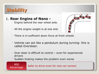Stability ,[object Object],[object Object],[object Object],[object Object],[object Object],[object Object],[object Object],800 Advantage Safer to drive even for new car owners 