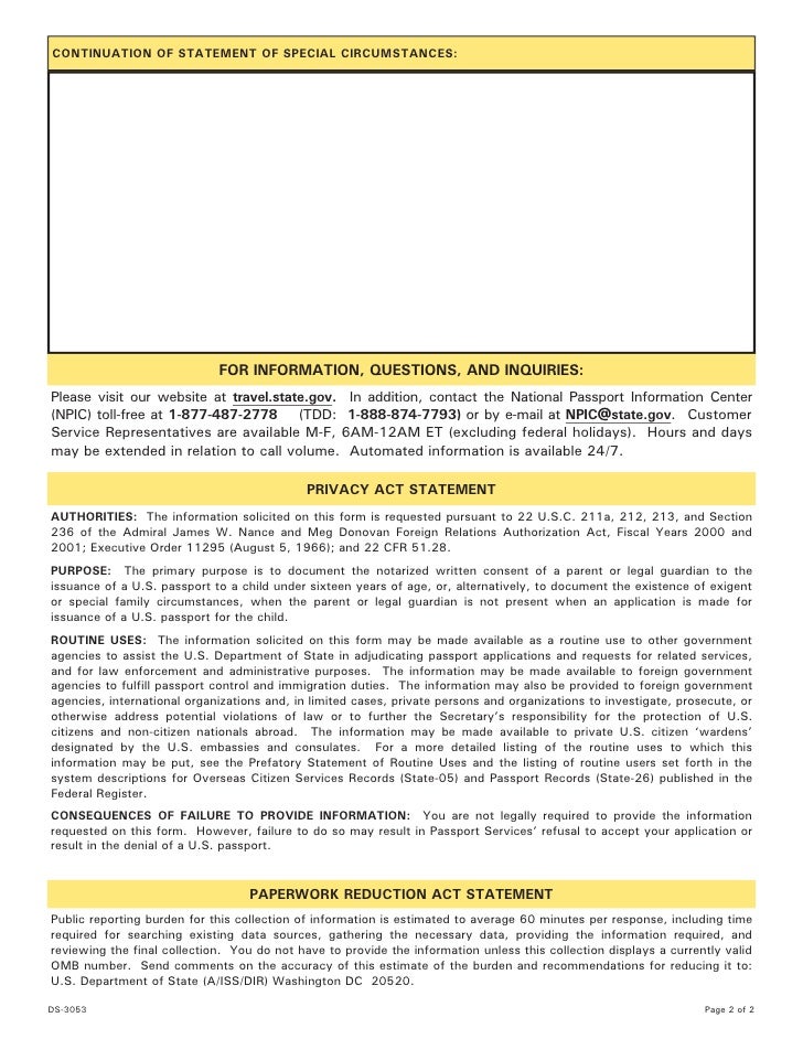 80106 form ds 3053 statement of consent