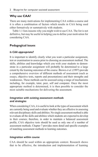 Blueprint for Computer assisted Assessment 1st Edition Joanna Bull | PDF