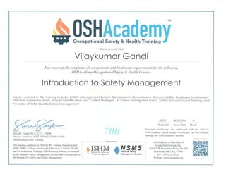 OSHA Safety and Health Training