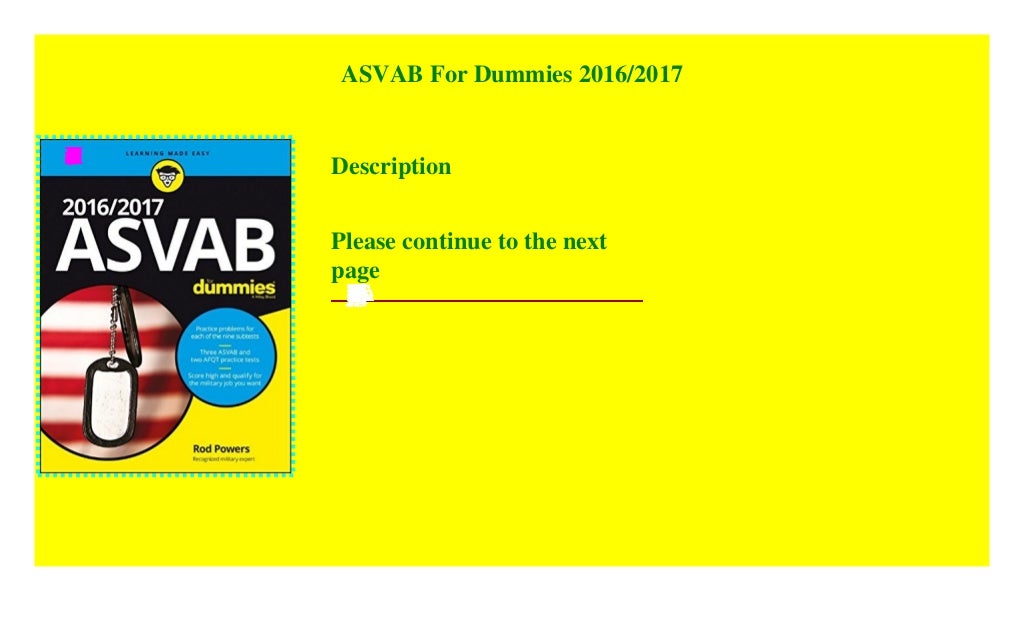 ASVAB For Dummies 2016/2017 ^^P.D.F_EPUB^^
