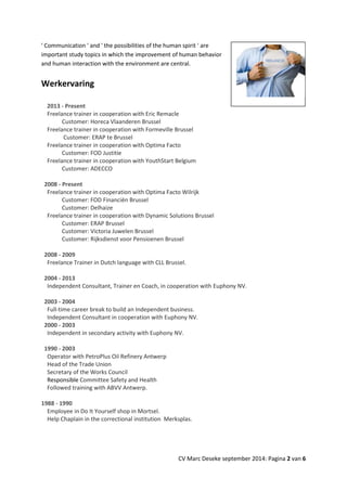 CV Marc Deseke Create Your Freedom jan 2015 English | PDF