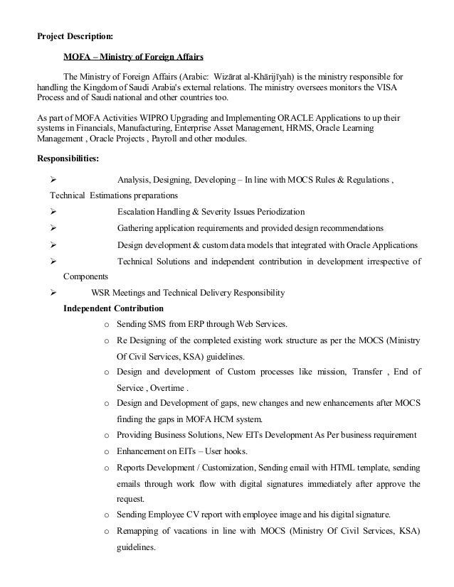 oracle functional consultant resume
