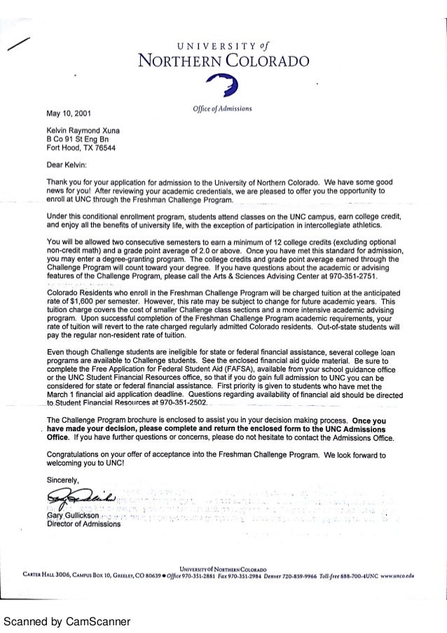 Academic Acceptance Letters