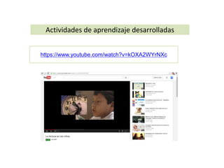 Actividades de aprendizaje desarrolladas 
https://www.youtube.com/watch?v=kOXA2WYrNXc 
 