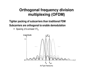 Orthogonal frequency division
        multiplexing (OFDM)
           (                                  &/6 #
                  &             &         )   &
'    , /       .) *




                      AirTight Networks
 