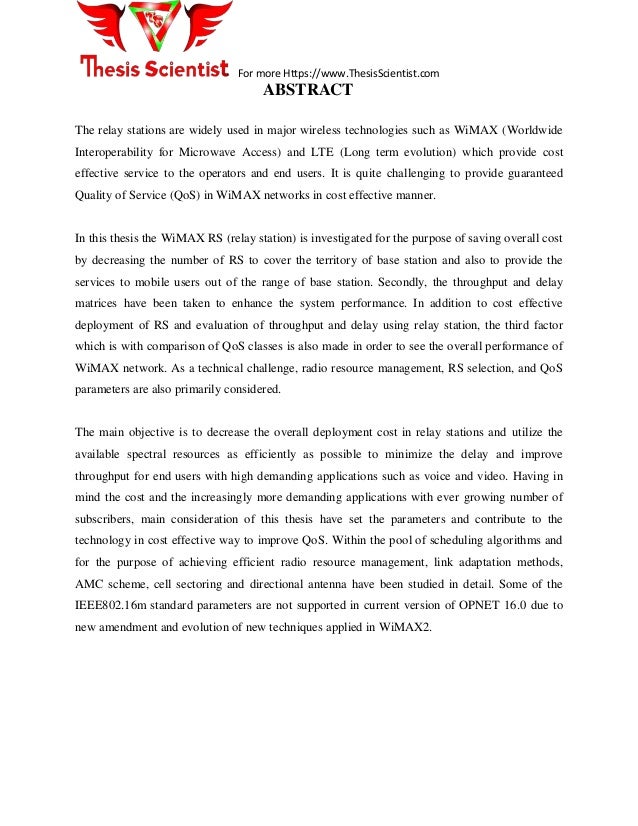 Phd thesis wimax