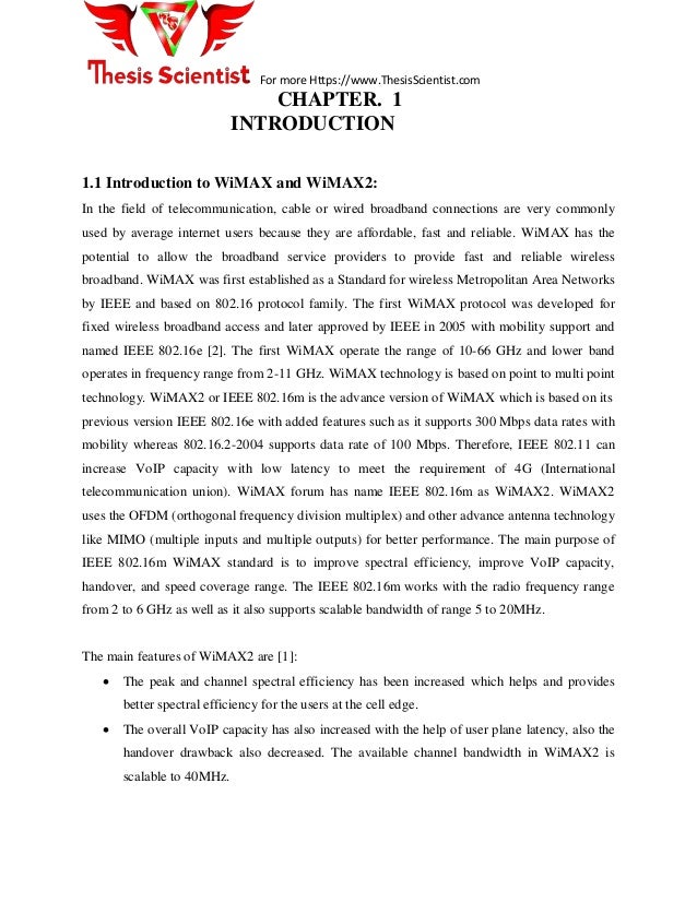 WiMax Master Thesis Projects (Is WiMax Good Research domain?) phd thesis wimax