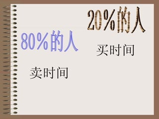 80％的人 20％的人 卖时间 买时间 