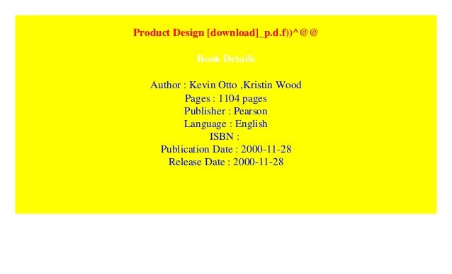 Product design kevin otto kristin wood pdf Product design kevin otto kristin wood pdf