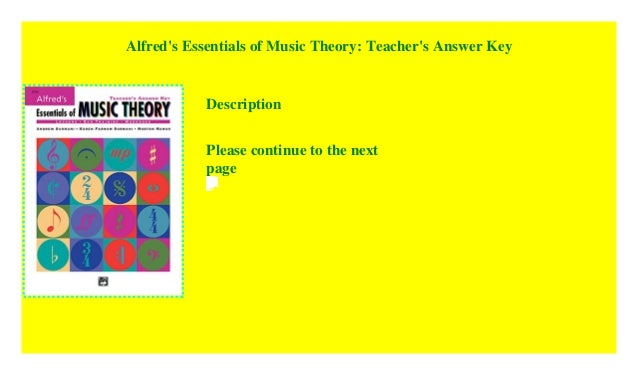 Alfred Essentials Of Music Theory Answer Key Pdf