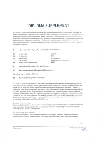 Master Diploma (VU Amsterdam)