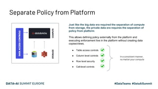 Separate Policy from Platform
Just like the big data era required the separation of compute
from storage, the private data...