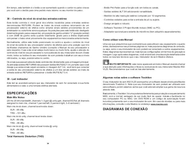 Manual do mixer Mackie 802 VLZ3 (PORTUGUÊS)