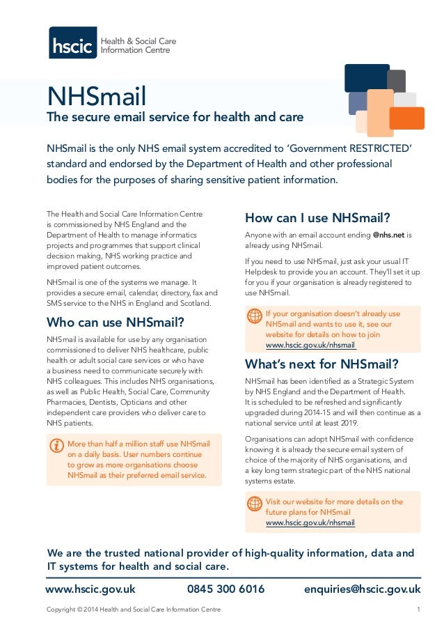 NHSmail The Secure Email Service for Health and Care