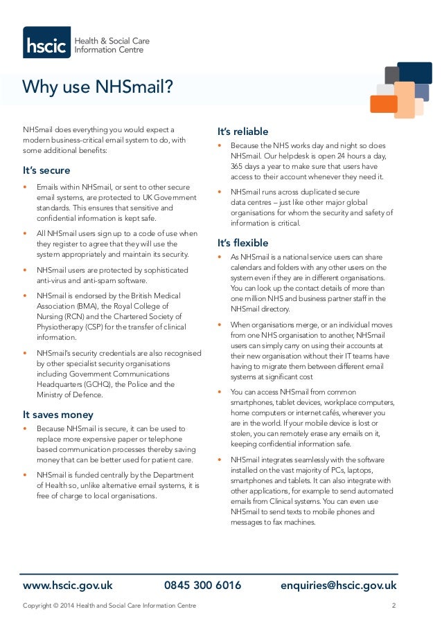 NHSmail The Secure Email Service for Health and Care