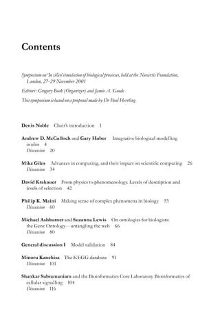 In silico simulation of biological processes 1st Edition Novartis ...