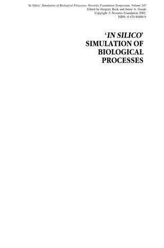 In silico simulation of biological processes 1st Edition Novartis ...