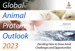 Global
Animal
Protein
Outlook
2023 Deciding How to Grow Amid
Challenges and Opportunities
RaboResearch
Food & Agribusiness
December 2022
 