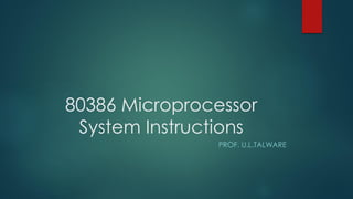 80386 Microprocessor
System Instructions
PROF. U.L.TALWARE
 