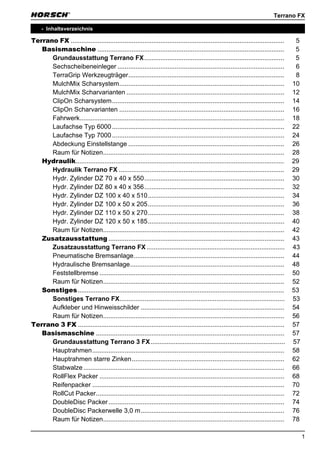Horsch Terrano FX parts catalog