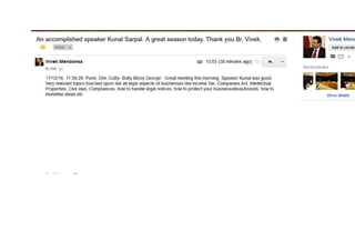 Feedback received by Kunal for training sessions