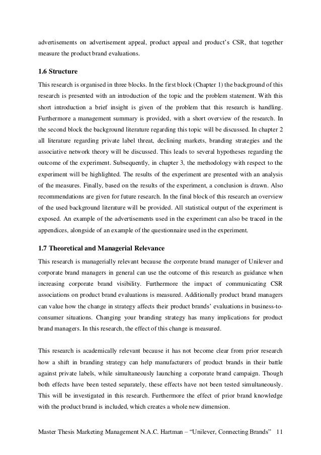 Master thesis marketing management