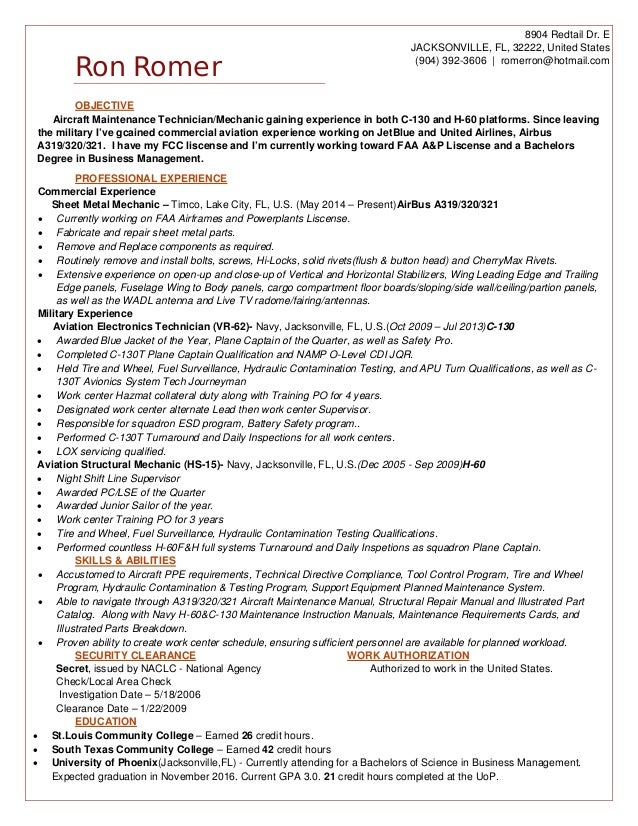 maintenance mechanic resume