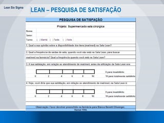 Lean Six Sigma
99
LEAN – PESQUISA DE SATISFAÇÃO
 