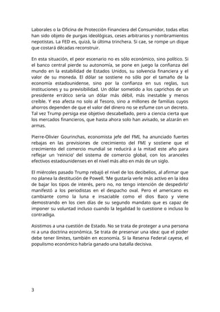 Laborales o la Oficina de Protección Financiera del Consumidor, todas ellas
han sido objeto de purgas ideológicas, ceses a...