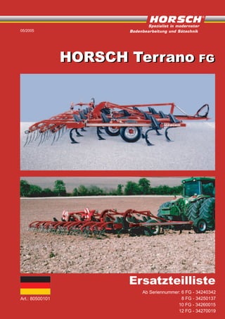 Horsch Terrano FG parts catalog